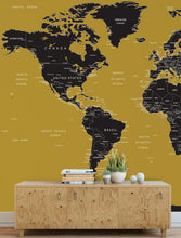 Carregar imagem no visualizador da galeria, GOLD World Map Wall Mural. #6135