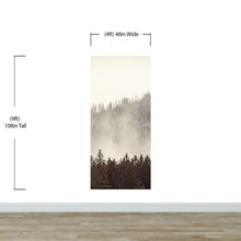 Carregar imagem no visualizador da galeria, Foggy Misty Forest Tree Over Mountain Wall Mural. #6171
