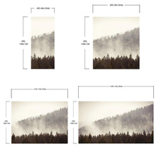 Carregar imagem no visualizador da galeria, Foggy Misty Forest Tree Over Mountain Wall Mural. #6171