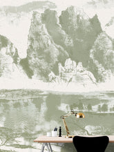 Carregar imagem no visualizador da galeria, Shan Shui Traditional Chinese Mountain Landscape Scenery Painting Wall Mural. #6178