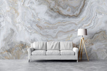 Load image into Gallery viewer, White Marble Stone Granite Slate Peel and Stick Wallpaper | Removable Wall Mural #6180