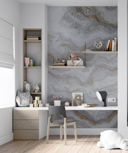 Load image into Gallery viewer, White Marble Stone Granite Slate Peel and Stick Wallpaper | Removable Wall Mural #6180