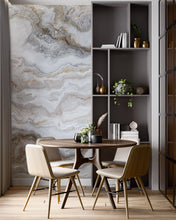 Load image into Gallery viewer, White Marble Stone Granite Slate Peel and Stick Wallpaper | Removable Wall Mural #6180