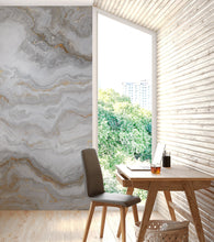 Load image into Gallery viewer, White Marble Stone Granite Slate Peel and Stick Wallpaper | Removable Wall Mural #6180