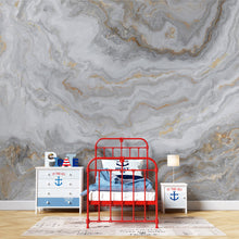 Load image into Gallery viewer, White Marble Stone Granite Slate Peel and Stick Wallpaper | Removable Wall Mural #6180