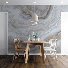 Load image into Gallery viewer, White Marble Stone Granite Slate Peel and Stick Wallpaper | Removable Wall Mural #6180
