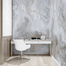 Load image into Gallery viewer, White Marble Stone Granite Slate Peel and Stick Wallpaper | Removable Wall Mural #6180