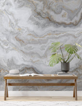 Load image into Gallery viewer, White Marble Stone Granite Slate Peel and Stick Wallpaper | Removable Wall Mural #6180