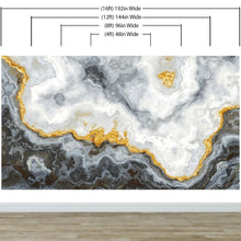 Carregar imagem no visualizador da galeria, Gray and Gold Marble Stone Quartz Mural Wall Sticker #6190