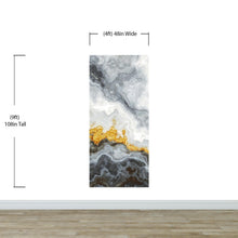 Carregar imagem no visualizador da galeria, Gray and Gold Marble Stone Quartz Mural Wall Sticker #6190