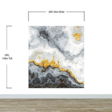 Carregar imagem no visualizador da galeria, Gray and Gold Marble Stone Quartz Mural Wall Sticker #6190