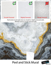 Carregar imagem no visualizador da galeria, Gray and Gold Marble Stone Quartz Mural Wall Sticker #6190
