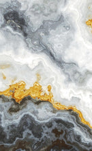 Carregar imagem no visualizador da galeria, Gray and Gold Marble Stone Quartz Mural Wall Sticker #6190
