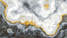 Carregar imagem no visualizador da galeria, Gray and Gold Marble Stone Quartz Mural Wall Sticker #6190