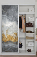 Carregar imagem no visualizador da galeria, Gray and Gold Marble Stone Quartz Mural Wall Sticker #6190