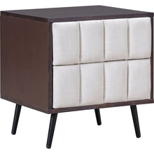 Carregar imagem no visualizador da galeria, 3-Pieces Bedroom Sets,Queen Size Wood Platform Bed and Two Nightstands,Storage Platform bed with USB and LED Lights-Walnut+Beige