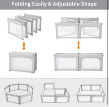 Cargar imagen en el visor de la galería, COSOLA Baby Playpen for Toddlers, Foldable Playpen Safe Anti-Fall Play Yard, Visible Mesh Play Pen with Zipper Gate, Baby Fence Play Area with Pull-up