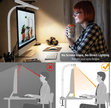 Load image into Gallery viewer, EppieBasic LED Desk Lamp, 24W Architect Clamp Task Table Lamp, Office Desk Lamp Super Bright Extra Wide Area Drafting Work Light,6 Color Modes and Ste