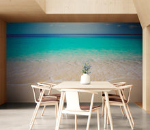 Carregar imagem no visualizador da galeria, Tropical White Sand Paradise Beach Ocean Wave Scenery Wall Mural. #6201