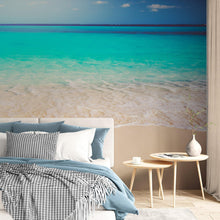 Carregar imagem no visualizador da galeria, Tropical White Sand Paradise Beach Ocean Wave Scenery Wall Mural. #6201