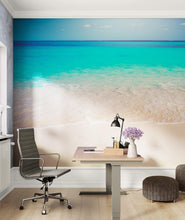 Carregar imagem no visualizador da galeria, Tropical White Sand Paradise Beach Ocean Wave Scenery Wall Mural. #6201