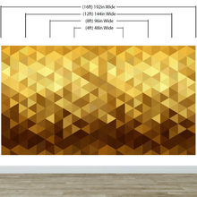 Carregar imagem no visualizador da galeria, Gold Poly Triangle Geometric Elegant Peel and Stick Wallpaper | Removable Wall Mural #6209