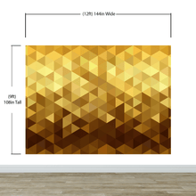 Carregar imagem no visualizador da galeria, Gold Poly Triangle Geometric Elegant Peel and Stick Wallpaper | Removable Wall Mural #6209