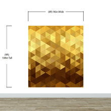Carregar imagem no visualizador da galeria, Gold Poly Triangle Geometric Elegant Peel and Stick Wallpaper | Removable Wall Mural #6209