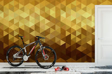 Carregar imagem no visualizador da galeria, Gold Poly Triangle Geometric Elegant Peel and Stick Wallpaper | Removable Wall Mural #6209