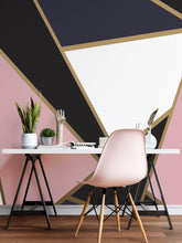 Carregar imagem no visualizador da galeria, Modern Decor Gold, Black and Pink Mosaic Peel and Stick Wallpaper | Removable Wall Mural #6210