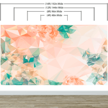 Carregar imagem no visualizador da galeria, Geometric Pink Flower Pattern Peel and Stick Wallpaper | Removable Wall Mural #6211