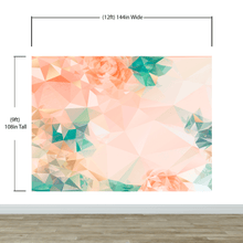 Carregar imagem no visualizador da galeria, Geometric Pink Flower Pattern Peel and Stick Wallpaper | Removable Wall Mural #6211
