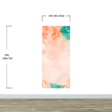 Carregar imagem no visualizador da galeria, Geometric Pink Flower Pattern Peel and Stick Wallpaper | Removable Wall Mural #6211