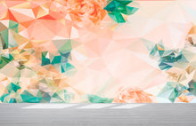 Carregar imagem no visualizador da galeria, Geometric Pink Flower Pattern Peel and Stick Wallpaper | Removable Wall Mural #6211