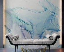 Carregar imagem no visualizador da galeria, Abstract Ink Pattern Peel and Stick Wallpaper. Removable Wall Mural. (Blue, Green, Purple) #6212