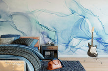 Carregar imagem no visualizador da galeria, Abstract Ink Pattern Peel and Stick Wallpaper. Removable Wall Mural. (Blue, Green, Purple) #6212