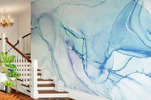 Carregar imagem no visualizador da galeria, Abstract Ink Pattern Peel and Stick Wallpaper. Removable Wall Mural. (Blue, Green, Purple) #6212