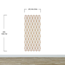 Carregar imagem no visualizador da galeria, Modern Geometric Shape 3D Hexagon Bronze Lines Peel and Stick Wallpaper | Removable Wall Mural #6213