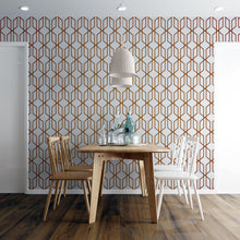 Carregar imagem no visualizador da galeria, Modern Geometric Shape 3D Hexagon Bronze Lines Peel and Stick Wallpaper | Removable Wall Mural #6213