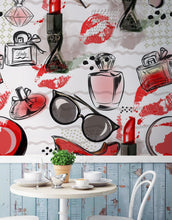 Carregar imagem no visualizador da galeria, Fashion Cosmetic Make-up Peel and Stick Wallpaper | Removable Wall Mural #6214