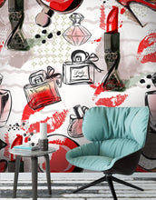 Carregar imagem no visualizador da galeria, Fashion Cosmetic Make-up Peel and Stick Wallpaper | Removable Wall Mural #6214