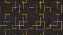 Carregar imagem no visualizador da galeria, Dark Brown and Gold Square Geometric Pattern Peel and Stick Wallpaper | Removable Wall Mural #6215