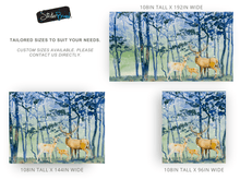 Carregar imagem no visualizador da galeria, Deer Family in Snow Forest Peel and Stick Wallpaper | Removable Wall Mural. #6218