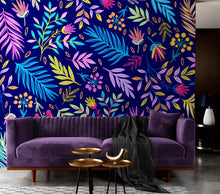 Load image into Gallery viewer, Bright Colorful Fern Arrangement Mural. #6223