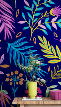 Load image into Gallery viewer, Bright Colorful Fern Arrangement Mural. #6223