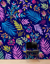 Load image into Gallery viewer, Bright Colorful Fern Arrangement Mural. #6223