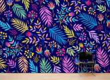 Load image into Gallery viewer, Bright Colorful Fern Arrangement Mural. #6223