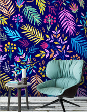 Load image into Gallery viewer, Bright Colorful Fern Arrangement Mural. #6223