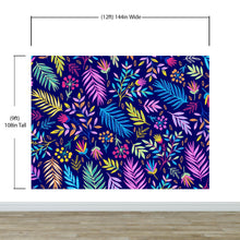 Load image into Gallery viewer, Bright Colorful Fern Arrangement Mural. #6223