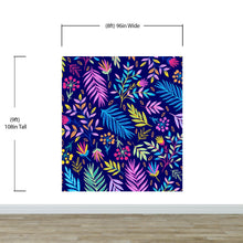 Load image into Gallery viewer, Bright Colorful Fern Arrangement Mural. #6223